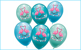Exotische Luftballons mit Flamingos